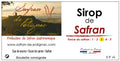 Sirop de Safran pour cocktail et pâtisserie, 15 cl